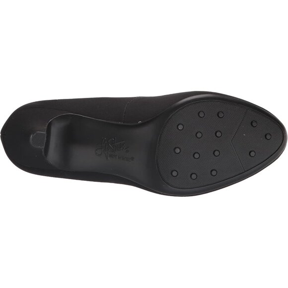 LifeStride Women Black Smooth Polyurethane Closed Pointed Toes Kitten Heel Pumps - Picture 4 of 7